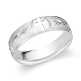 Men's Engraved Cross Wedding Band-119-00696/S2818AWR6G